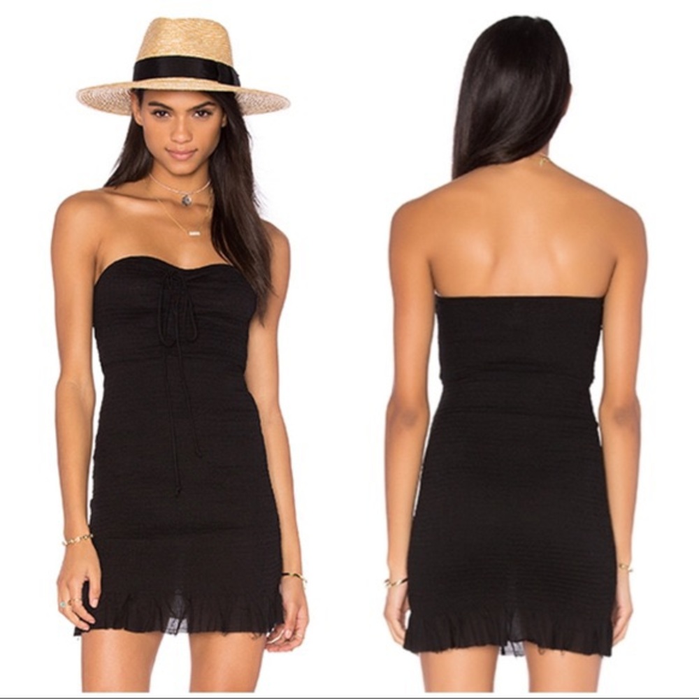 Free People Beach Babe Black Mini Dress